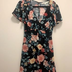 Floral V Neck above the knee dress- Medium